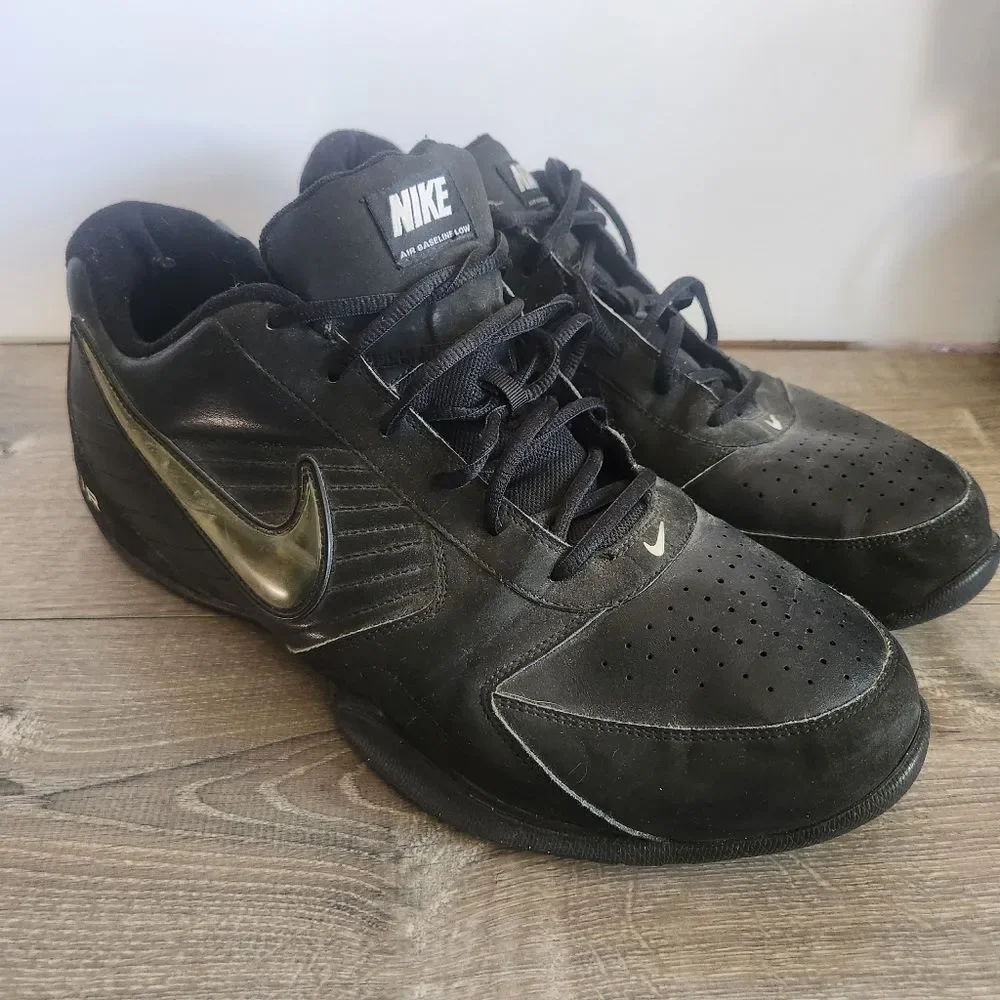 Nike Air Baseline Low Athletic Basketball Shoes Sneakers Mens Size 15 Black READ - Picture 3 of 11